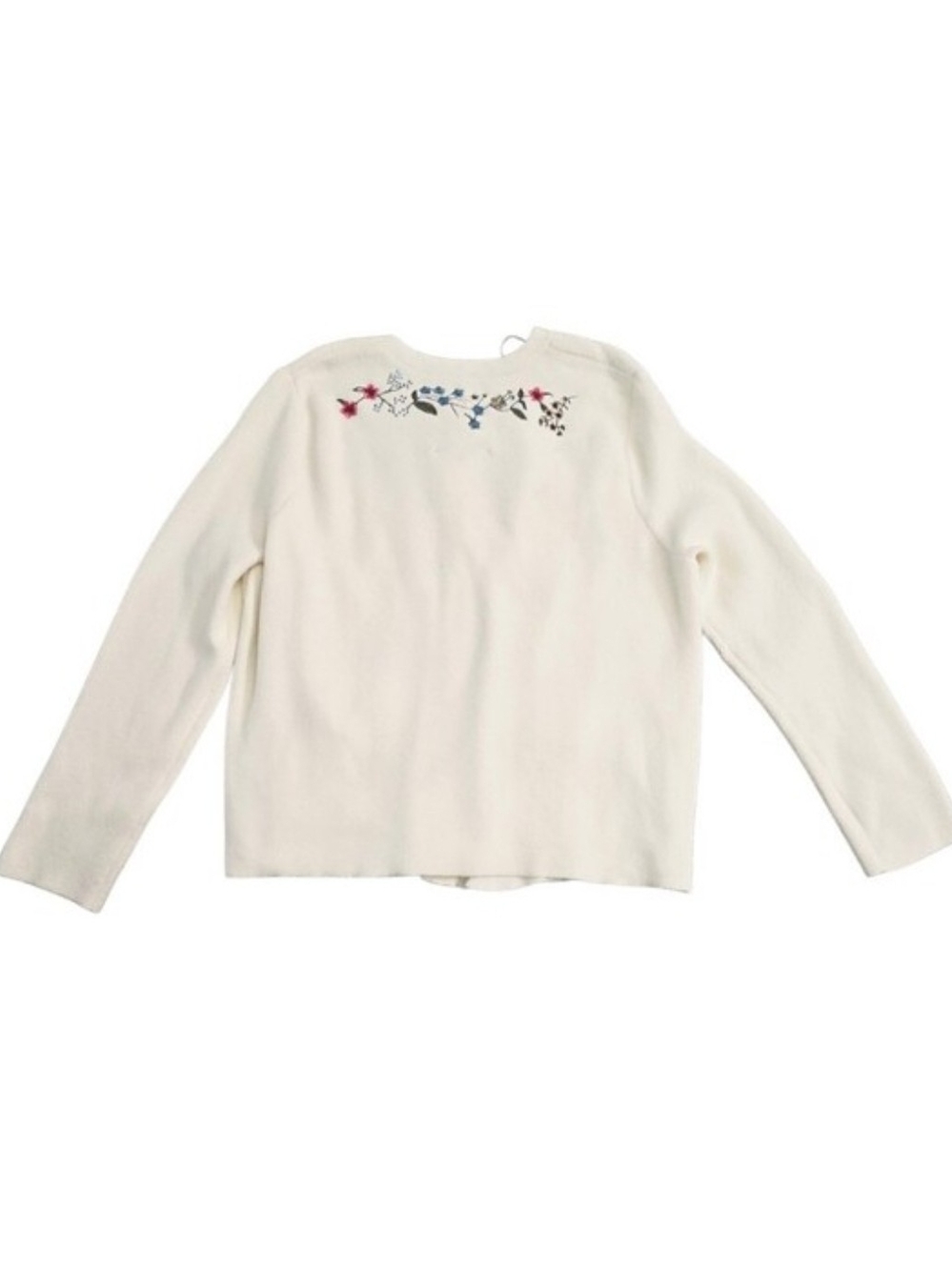 Anthropologie NVLT Embroidered Floral Lady Jacket Cardigan Ivory XL - Picture 13 of 13